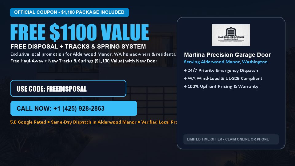 Martina Precision Garage Door FREE Haul-Away & Heavy-Duty Tracks with New Door