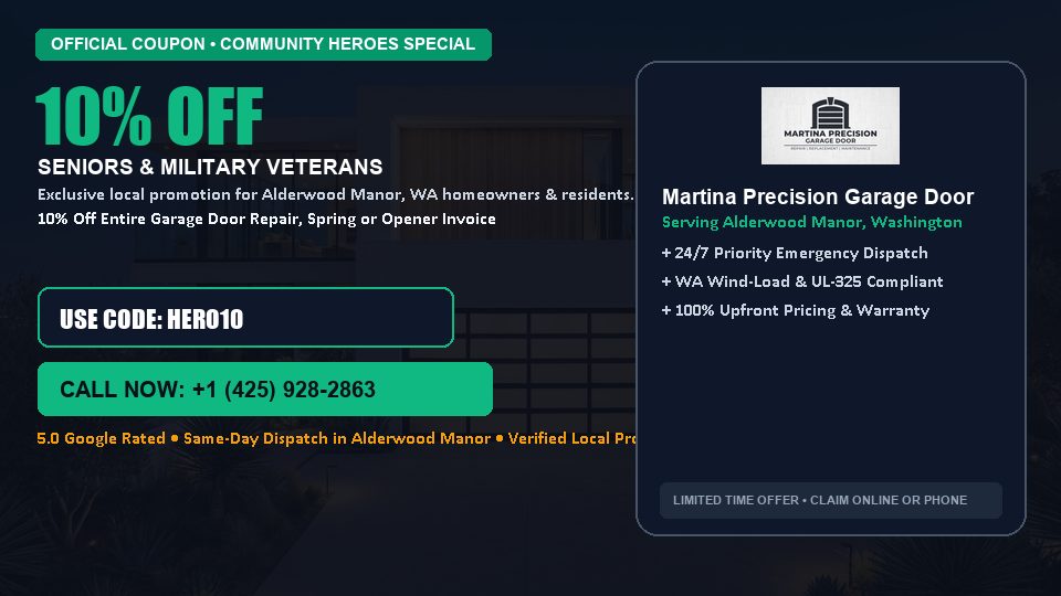 Martina Precision Garage Door 10% OFF Seniors & Military Veterans